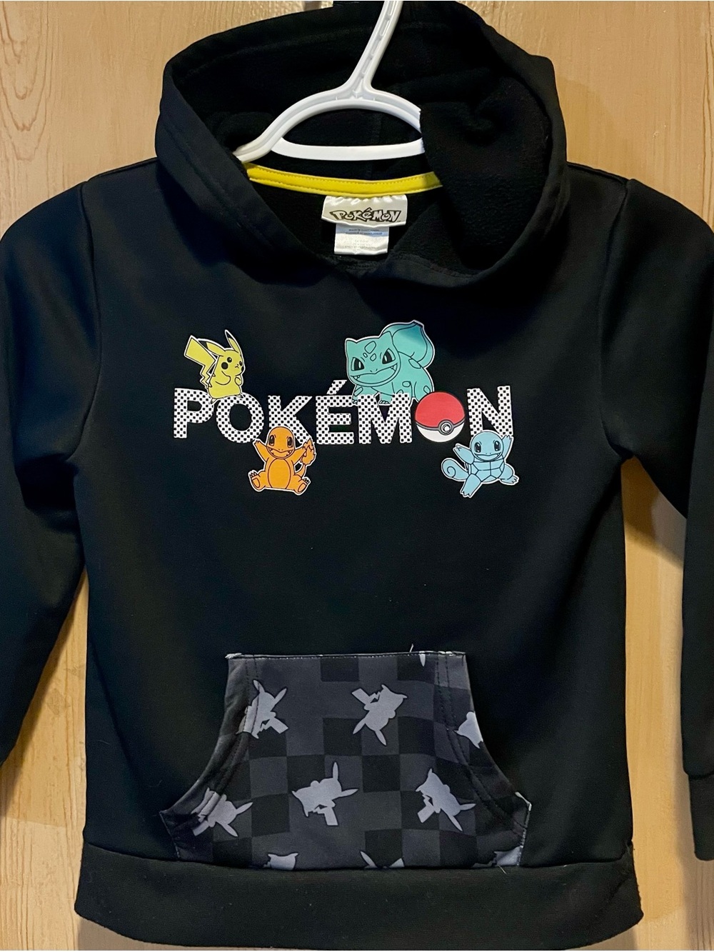 Pokémon Black Graphic Hoodie Kids Pikachu Bulbasaur Squirtle Charmander